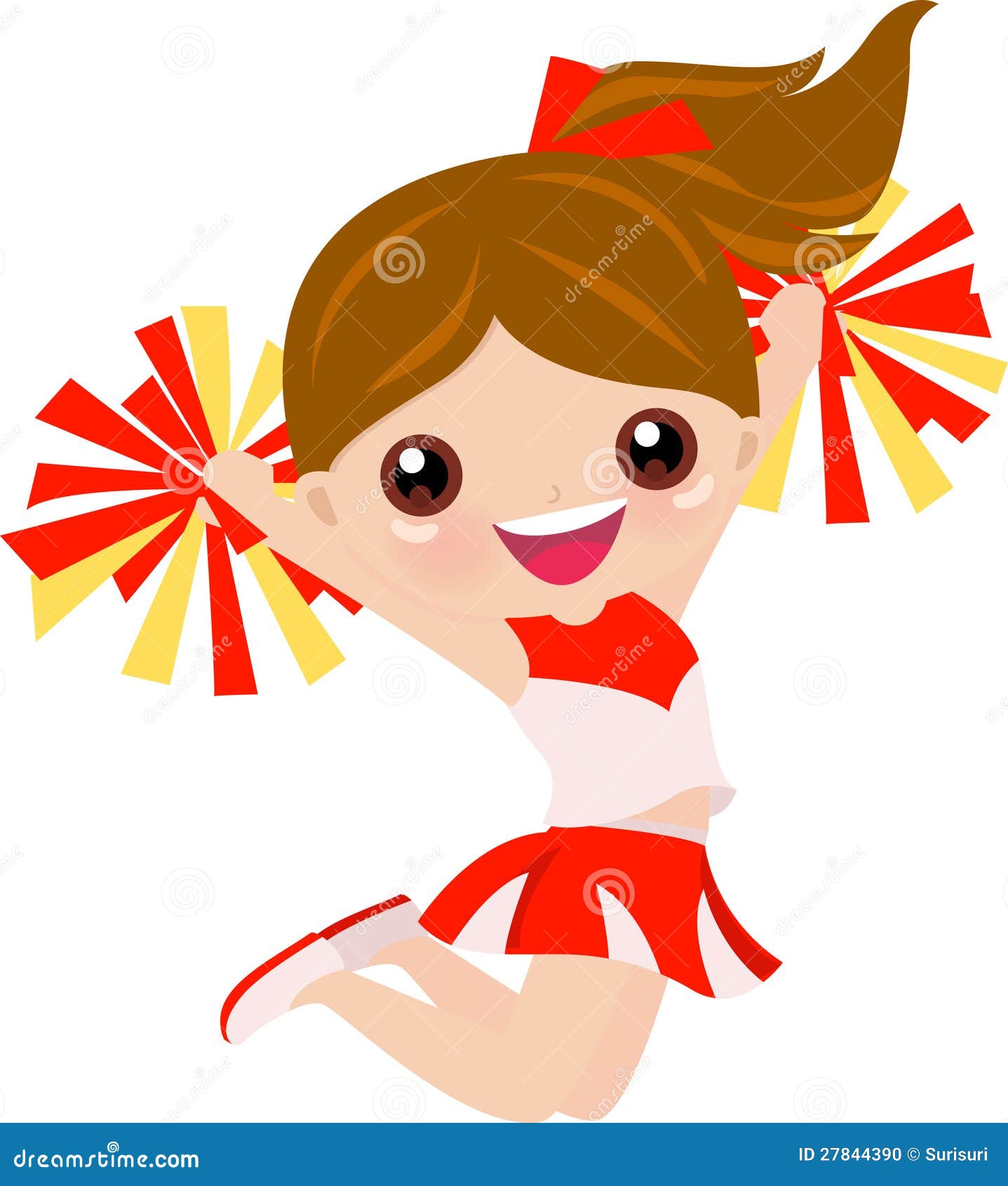 Cartoon girl cheerleader