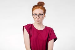 Cute redhead wearing glasses