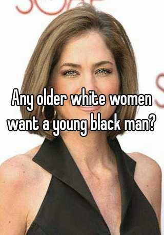 Young man older white woman black