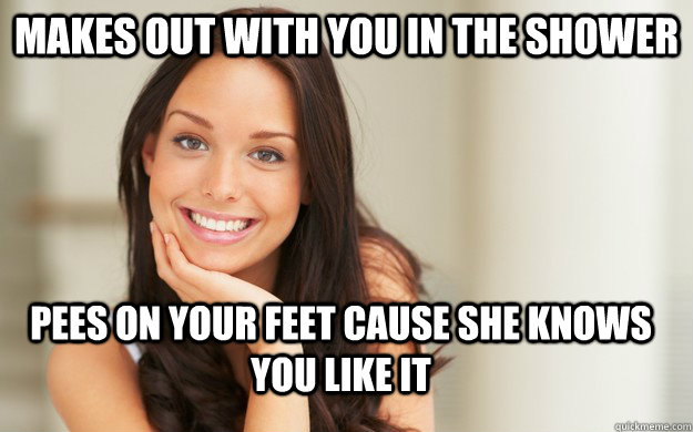 peeing on feet Girl