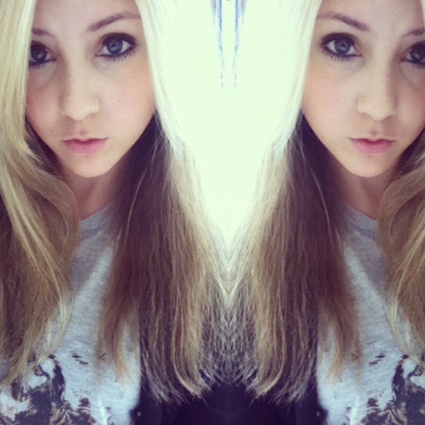 Young blonde teen selfie