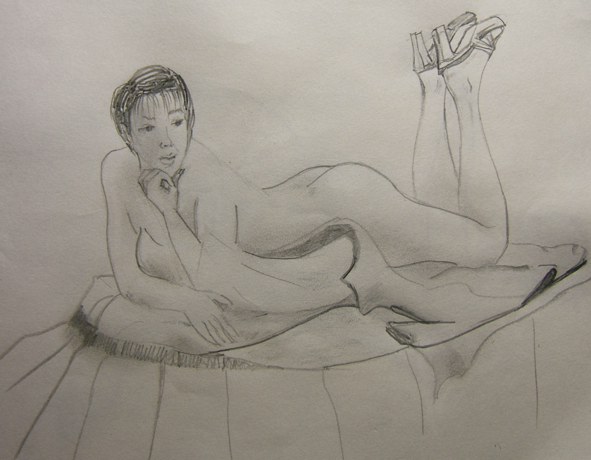drawing sketch girl pencil Nude