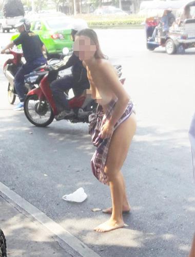 Girl naked street parties