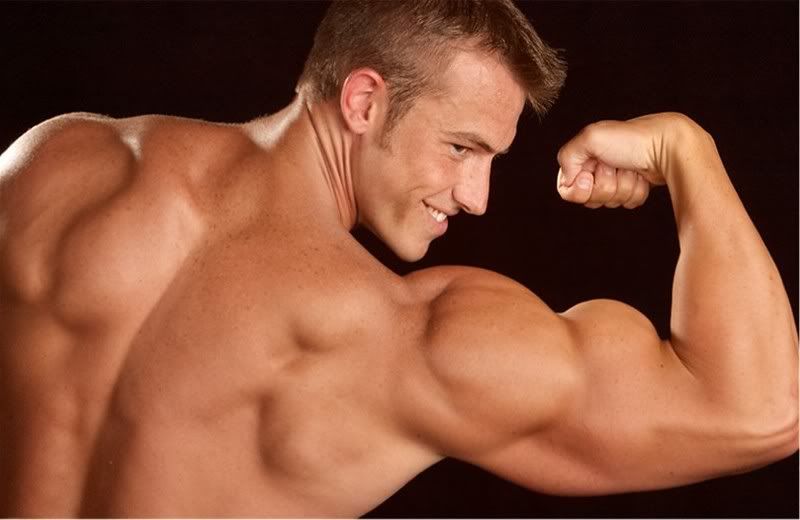 Big arm muscles hunk