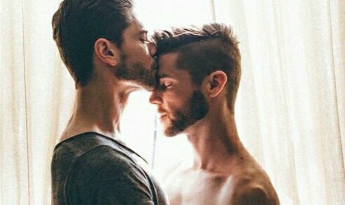 Indian gay men kissing