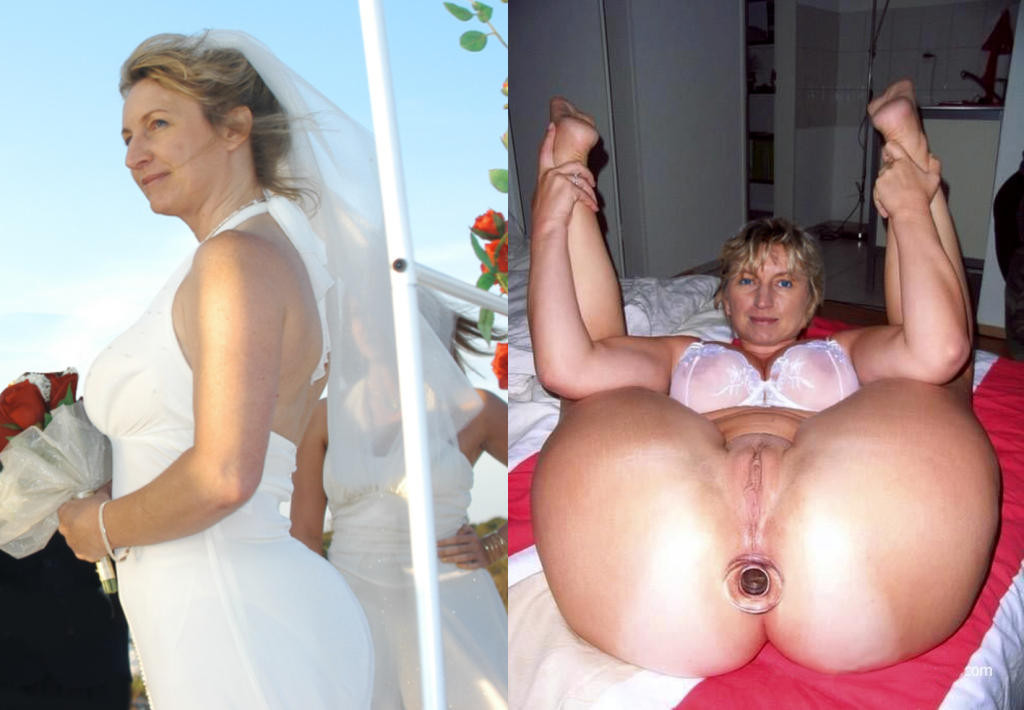 Beautiful amateur getting fucked after wedding bride
