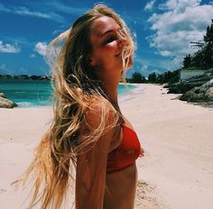 Hairy blonde teen beach