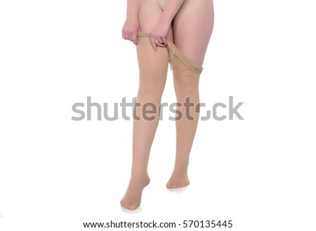Rope nylon stockings white girl
