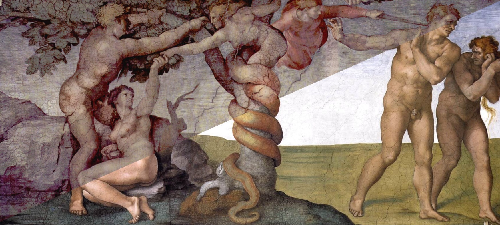 Adam and eve painting michelangelo