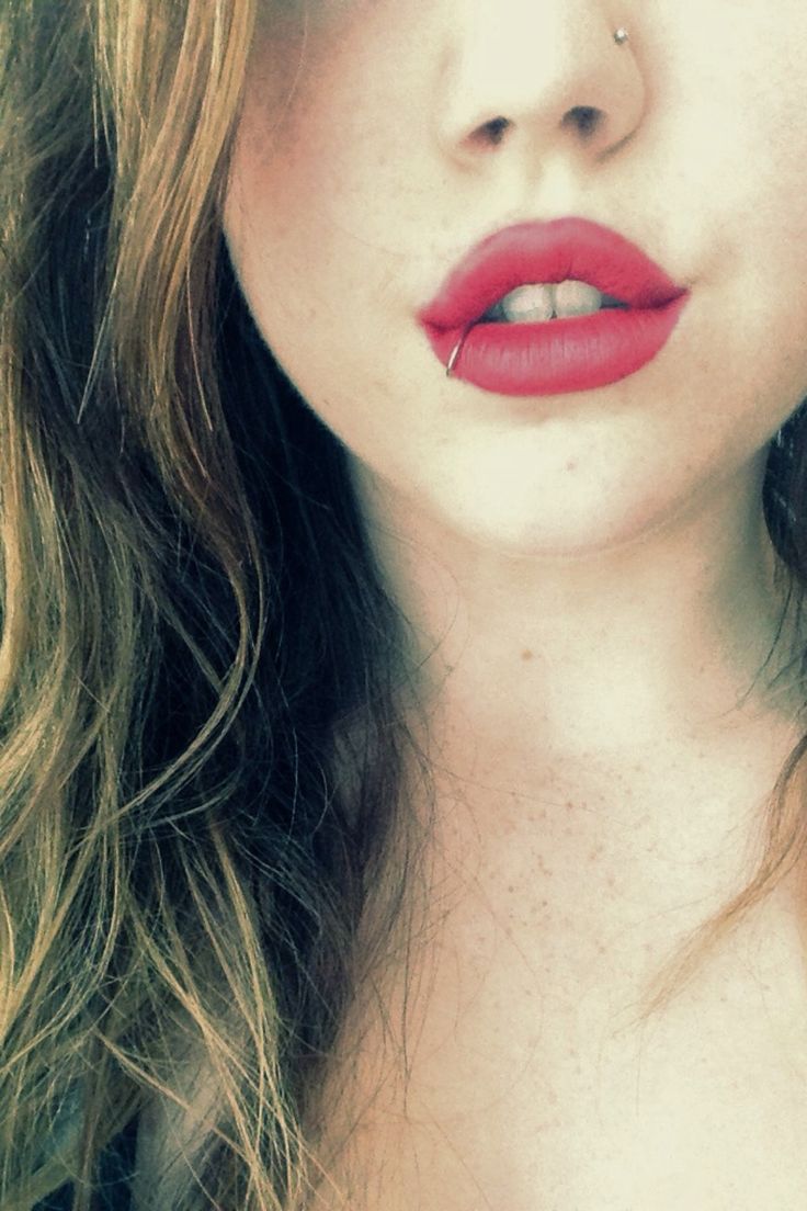 Cute girl with lip piercings