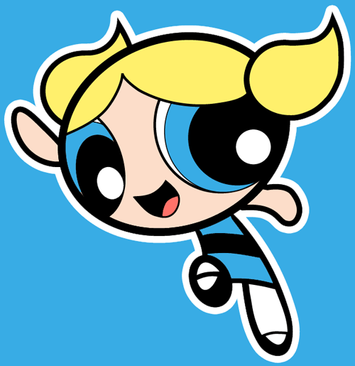 Cartoon characters powerpuff girls bubbles