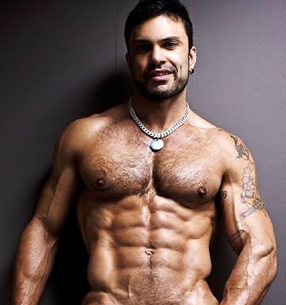 Hand some naked gay hairy muscle men