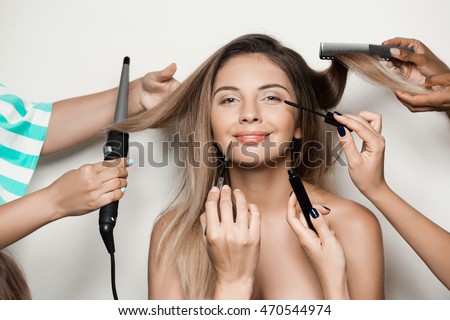 Naked girls with lots of makeup