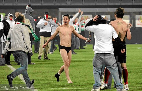 Football player stripped