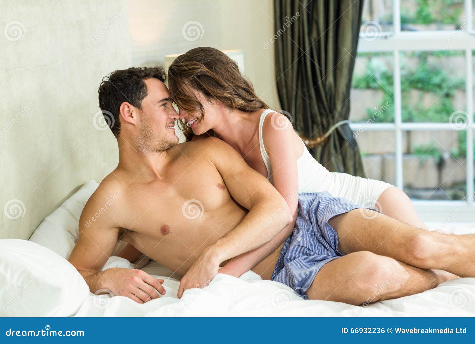 Young couple in bed