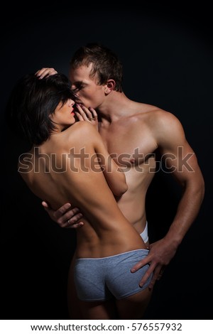 Sexy naked girls kissing boys