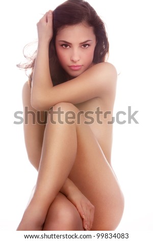 Beautiful nude women white background