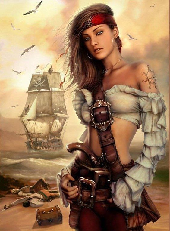 Nude fantasy art pirate