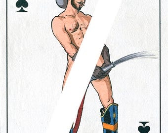 Gay male nude playing cards