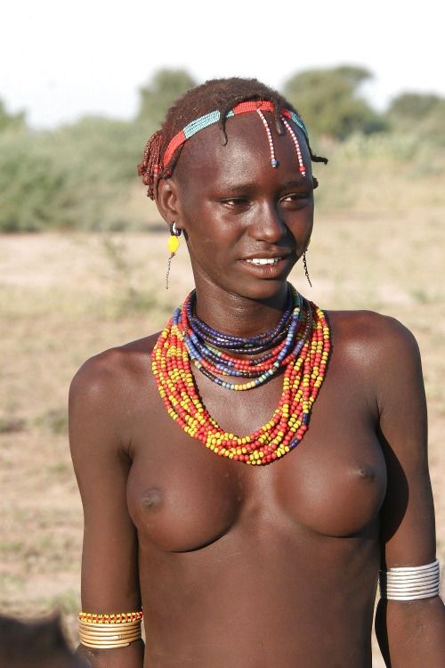 Dark black african woman nude