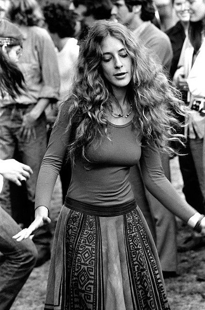 Classic hairy hippie girl from the sixties